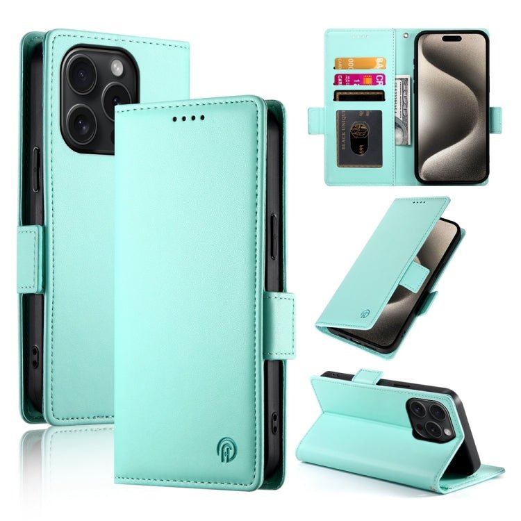 iPhone 15/16 Side Buckle Magnetic Frosted Leather Phone Case