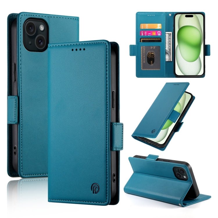 iPhone 15/16 Side Buckle Magnetic Frosted Leather Phone Case