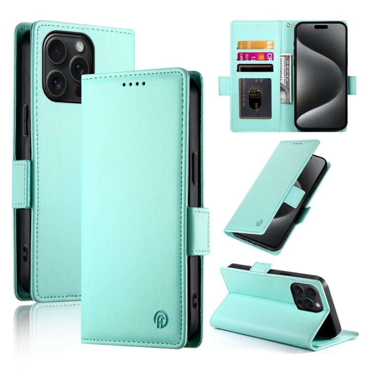 iPhone 15/16 Side Buckle Magnetic Frosted Leather Phone Case