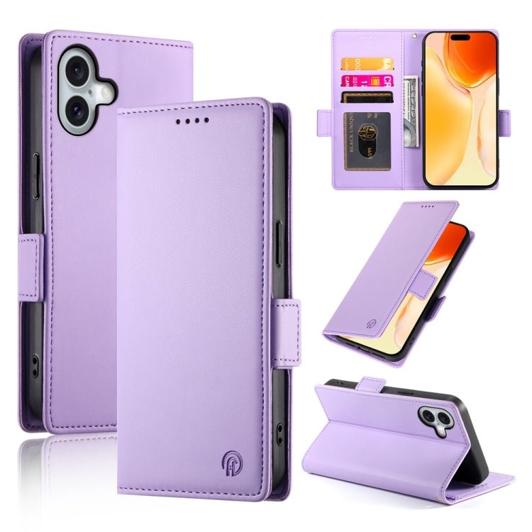 iPhone 15/16 Side Buckle Magnetic Frosted Leather Phone Case