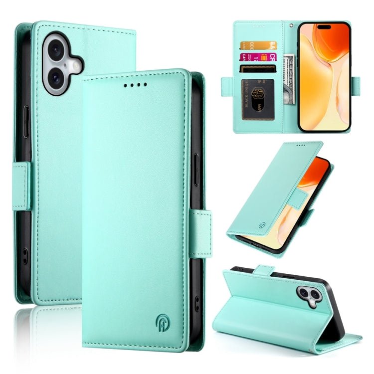 iPhone 15/16 Side Buckle Magnetic Frosted Leather Phone Case