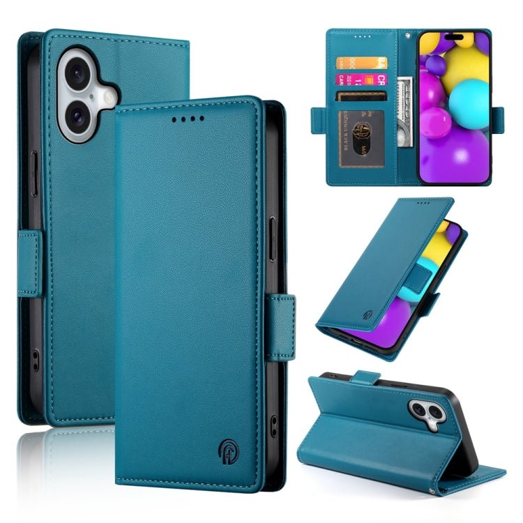 iPhone 15/16 Side Buckle Magnetic Frosted Leather Phone Case