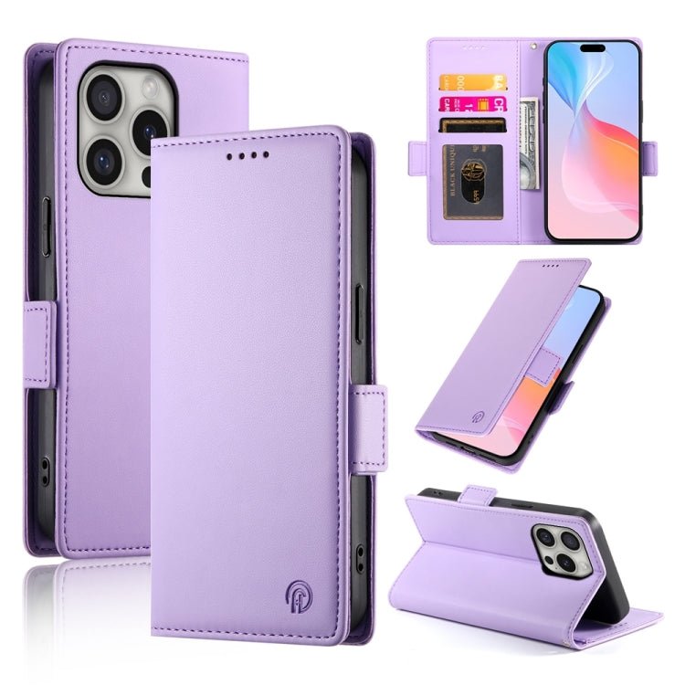 iPhone 15/16 Side Buckle Magnetic Frosted Leather Phone Case