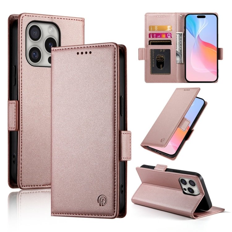 iPhone 15/16 Side Buckle Magnetic Frosted Leather Phone Case