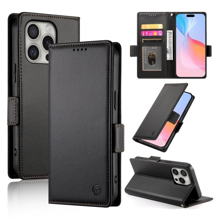iPhone 15/16 Side Buckle Magnetic Frosted Leather Phone Case