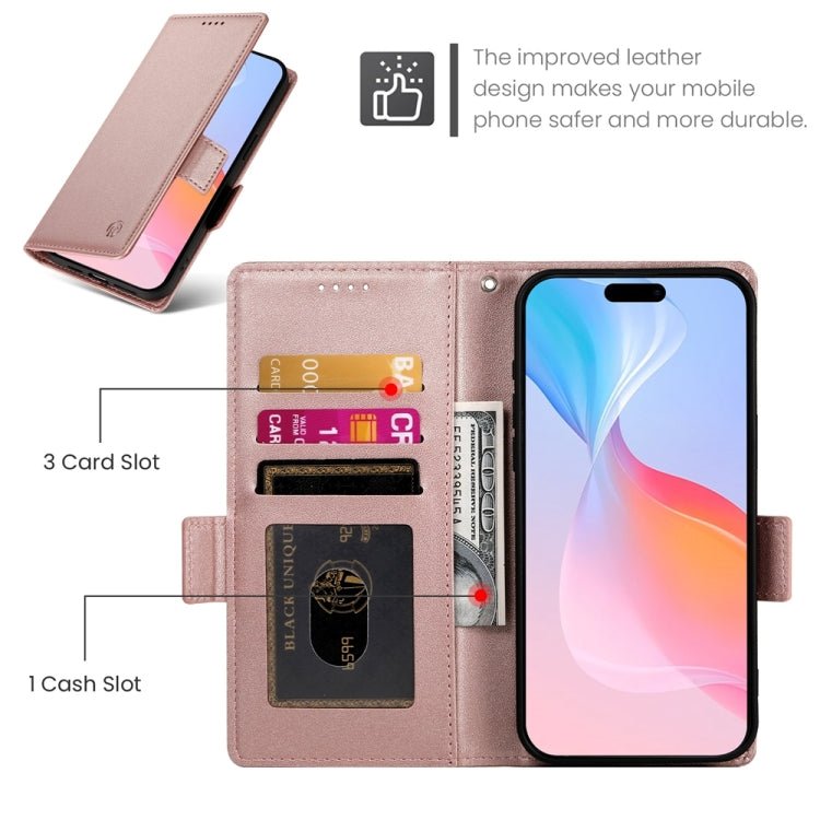 iPhone 15/16 Side Buckle Magnetic Frosted Leather Phone Case