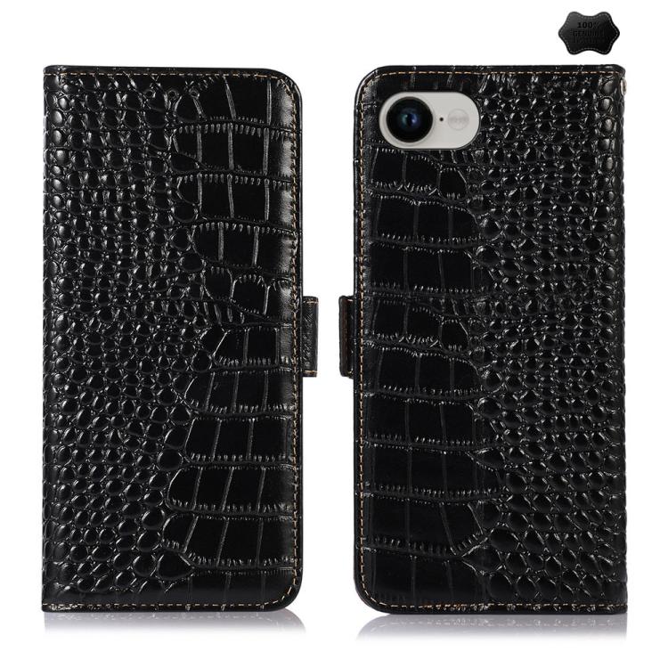 iPhone 15/16/17 Series Crocodile Top Layer Cowhide Leather Phone Case