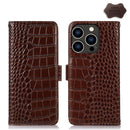 iPhone 15/16/17 Series Crocodile Top Layer Cowhide Leather Phone Case