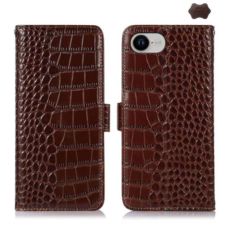 iPhone 15/16/17 Series Crocodile Top Layer Cowhide Leather Phone Case