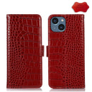 iPhone 15/16/17 Series Crocodile Top Layer Cowhide Leather Phone Case
