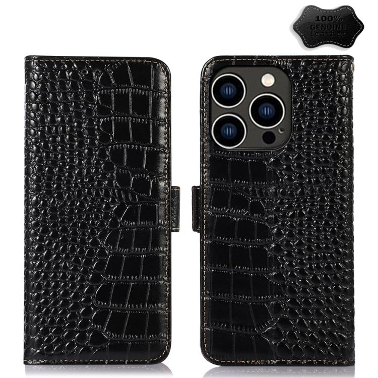 iPhone 15/16/17 Series Crocodile Top Layer Cowhide Leather Phone Case