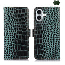 iPhone 15/16/17 Series Crocodile Top Layer Cowhide Leather Phone Case