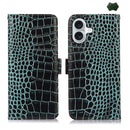 iPhone 15/16/17 Series Crocodile Top Layer Cowhide Leather Phone Case