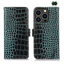 iPhone 15/16/17 Series Crocodile Top Layer Cowhide Leather Phone Case