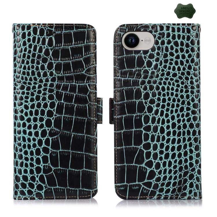 iPhone 15/16/17 Series Crocodile Top Layer Cowhide Leather Phone Case