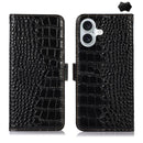 iPhone 15/16/17 Series Crocodile Top Layer Cowhide Leather Phone Case