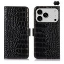 iPhone 15/16/17 Series Crocodile Top Layer Cowhide Leather Phone Case
