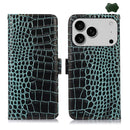iPhone 15/16/17 Series Crocodile Top Layer Cowhide Leather Phone Case