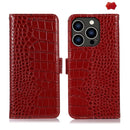 iPhone 15/16/17 Series Crocodile Top Layer Cowhide Leather Phone Case
