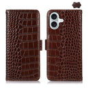 iPhone 15/16/17 Series Crocodile Top Layer Cowhide Leather Phone Case