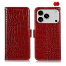 iPhone 15/16/17 Series Crocodile Top Layer Cowhide Leather Phone Case
