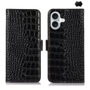 iPhone 15/16/17 Series Crocodile Top Layer Cowhide Leather Phone Case
