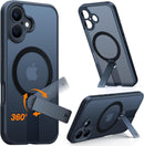 iphone 16 360° Kickstand Magnetic Full Camera Protection Case