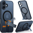 iphone 16 360° Kickstand Magnetic Full Camera Protection Case