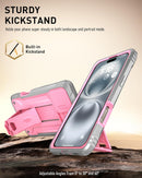 iPhone 16 6.1 inch Full - Body Military Grade Rugged Shockproof Cover Built - in - Screen Protector Black