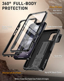iPhone 16 6.1 inch Full - Body Military Grade Rugged Shockproof Cover Built - in - Screen Protector Black
