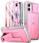 iPhone 16 6.1 inch Full - Body Military Grade Rugged Shockproof Cover Built - in - Screen Protector Black