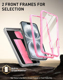 iPhone 16 6.1 inch Full - Body Military Grade Rugged Shockproof Cover Built - in - Screen Protector Black