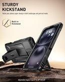 iPhone 16 6.1 inch Full - Body Military Grade Rugged Shockproof Cover Built - in - Screen Protector Black