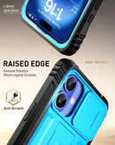 iPhone 16 6.1 inch Full - Body Military Grade Rugged Shockproof Cover Built - in - Screen Protector Black