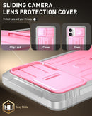 iPhone 16 6.1 inch Full - Body Military Grade Rugged Shockproof Cover Built - in - Screen Protector Black