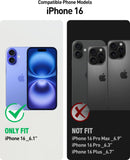 iPhone 16 6.1 inch Full - Body Military Grade Rugged Shockproof Cover Built - in - Screen Protector Black