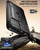 iPhone 16 6.1 inch Full - Body Military Grade Rugged Shockproof Cover Built - in - Screen Protector Black