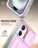 iPhone 16 6.1 inch Full - Body Military Grade Rugged Shockproof Cover Built - in - Screen Protector Black