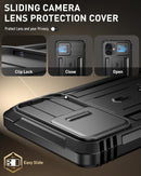 iPhone 16 6.1 inch Full - Body Military Grade Rugged Shockproof Cover Built - in - Screen Protector Black