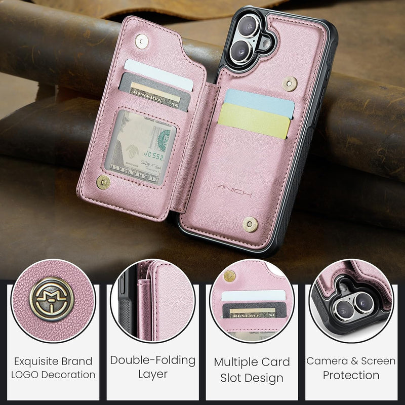 iPhone 16 6.1" Wallet Case Card Holder RFID Blocking Phone Case - Gorilla Cases