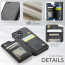iPhone 16 6.1" Wallet Case Card Holder RFID Blocking Phone Case