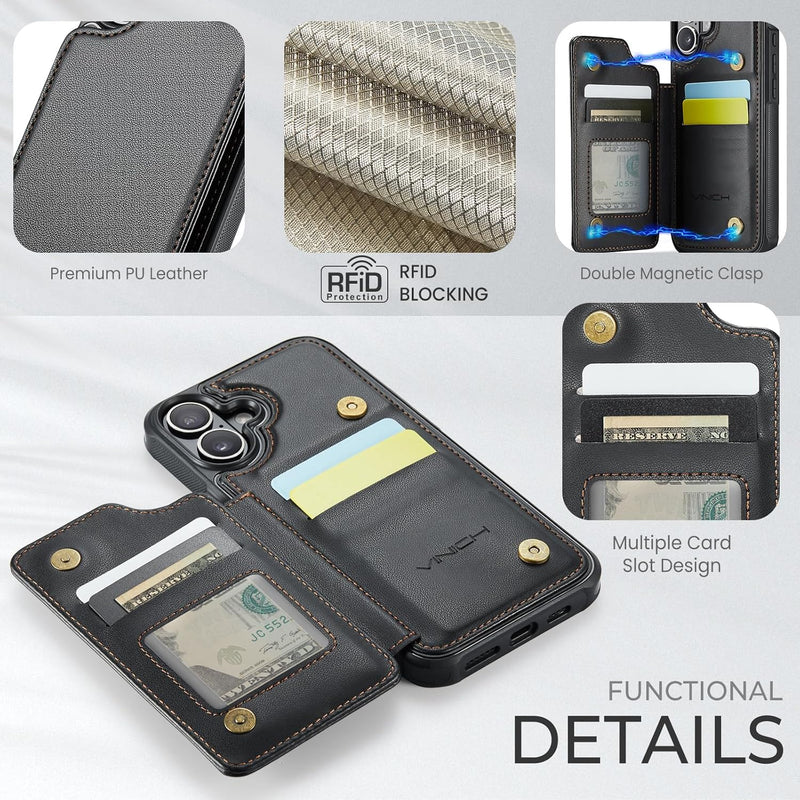 iPhone 16 6.1" Wallet Case Card Holder RFID Blocking Phone Case - Gorilla Cases