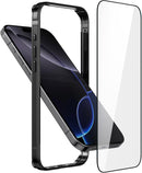 Iphone 16 Aluminum Frame HD Tempered Glass Screen Protector Cover