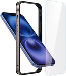 Iphone 16 Aluminum Frame HD Tempered Glass Screen Protector Cover