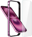 Iphone 16 Aluminum Frame HD Tempered Glass Screen Protector Cover