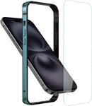 Iphone 16 Aluminum Frame HD Tempered Glass Screen Protector Cover