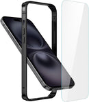 Iphone 16 Aluminum Frame HD Tempered Glass Screen Protector Cover