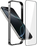 Iphone 16 Aluminum Frame HD Tempered Glass Screen Protector Cover
