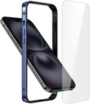 Iphone 16 Aluminum Frame HD Tempered Glass Screen Protector Cover