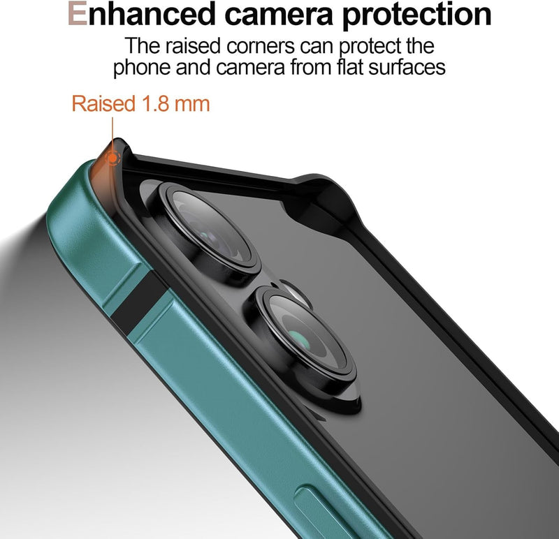 Iphone 16 Aluminum Frame HD Tempered Glass Screen Protector Cover